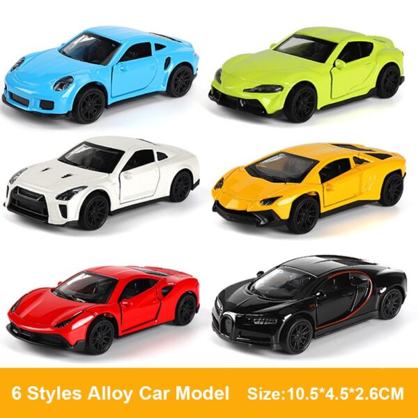 1/43 Simulation Alloy Car Model Diecasts Toy Vehicles Cake decoration Car Doors Opened With Pull Back Collectable Kids Gifts