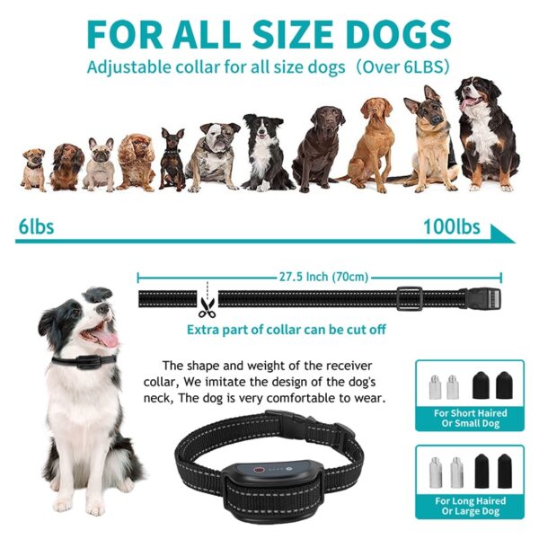 1000ft Electric Dog Training Collar Pet Remote Control Barkproof Collars for Dogs Vibration Sound Shock Rechargeable Waterproof - Image 2