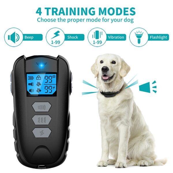 1000ft Electric Dog Training Collar Pet Remote Control Barkproof Collars for Dogs Vibration Sound Shock Rechargeable Waterproof - Image 5