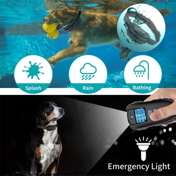 1000ft Electric Dog Training Collar Pet Remote Control Barkproof Collars for Dogs Vibration Sound Shock Rechargeable Waterproof - Image 6