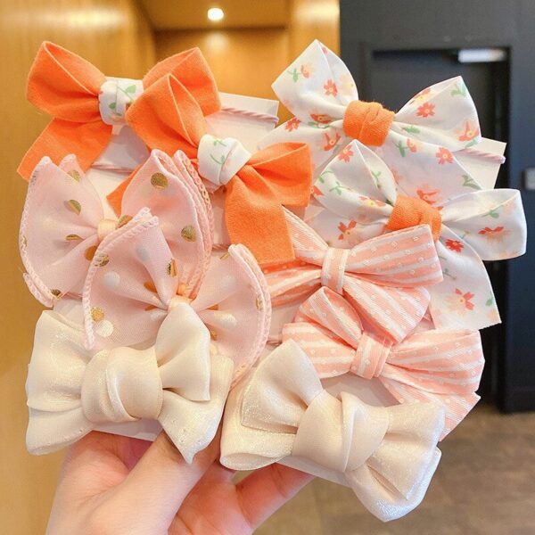 10Pcs/Set Big Bow Flower Elastic Hairbands Children Girls Sweet Hair Ties Fashion Headbands Hair Accessories Rubber Band For Kid - Image 3