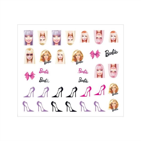 1Pc Anime Kawaii Diy Barbie Nail Stickers Cartoon Girl Letter Love Bowknot Doll Nail Patch Art Sticker Decal Decoration Gift Toy - Image 6