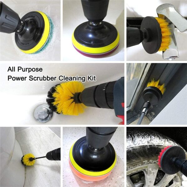 22 /3Pcs Electric Drill-Brush Kit Power Scrubber Brush For Carpet Bathroom Surface Tub Furniture Shower Tile Tires Cleaning Tool - Image 3