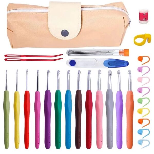 38pcs/set Crochet Hooks Set Crochet LargeEye Blunt Yarn Weave Knitting Needles Kit Needle Set Weave Craft Tools With Bag