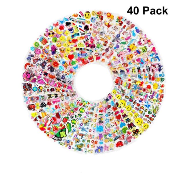40 Mixed Packs Kids Stickers Puffy Bulk Stickers for Girl Boy Birthday Gift Scrapbooking Animals Cartoon - Image 2
