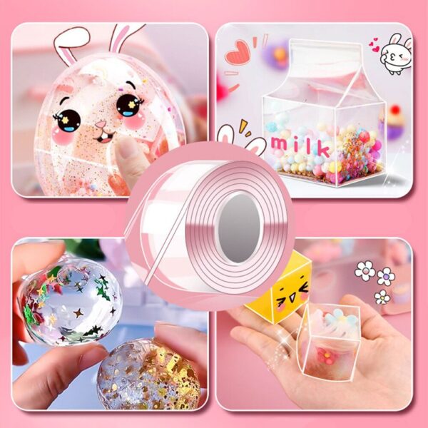 Blowable Bubble Tapes Set Multipurpose Nano Tape Reusable Traceless High Sticky Transparent Double-sided Adhesive Tape For Home - Image 5