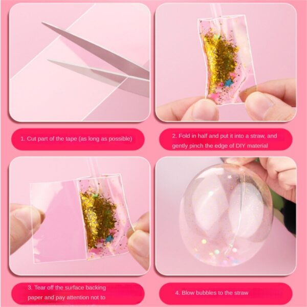 Blowable Bubble Tapes Set Multipurpose Nano Tape Reusable Traceless High Sticky Transparent Double-sided Adhesive Tape For Home - Image 6