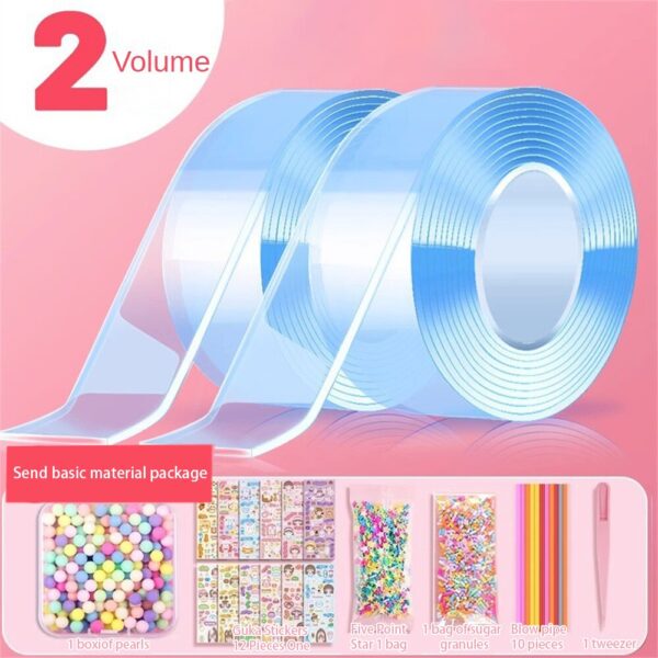 Blowable Bubble Tapes Set Multipurpose Nano Tape Reusable Traceless High Sticky Transparent Double-sided Adhesive Tape For Home