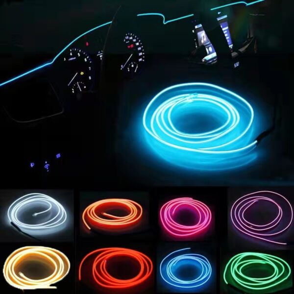 Car Environment El Wire LED USB Flexible Neon Interior Lights Assembly RGB Light For Automotive Decoration Lighting Accessories - Image 6