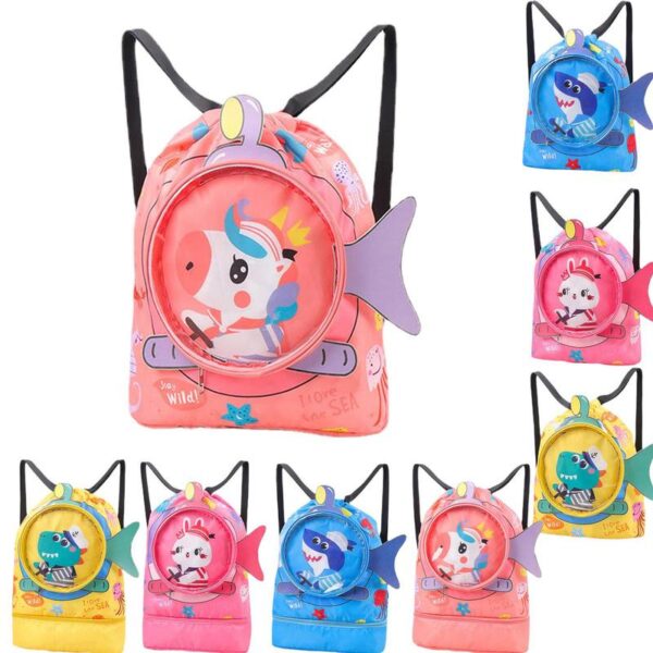 Children Waterproof Swimming Bag Wet and Dry Separation Kids Backpack Lightweight Cute Kid Beach Sports Storage Backpack 2 Sizes - Image 2