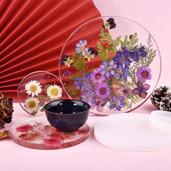 Coaster Base Silicone Mold Round Square Heart Shape DIY UV Epoxy Resin Casting Molds Home Decoration Handmade Crafts - Image 2