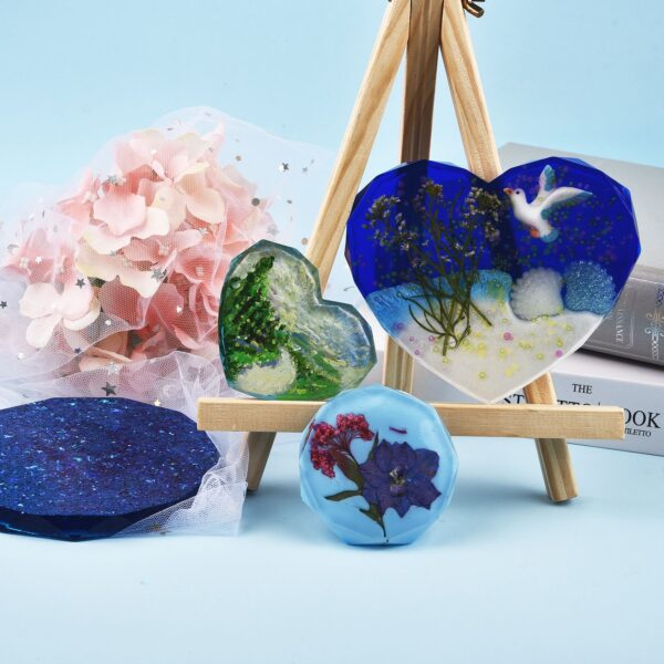 Coaster Base Silicone Mold Round Square Heart Shape DIY UV Epoxy Resin Casting Molds Home Decoration Handmade Crafts - Image 5