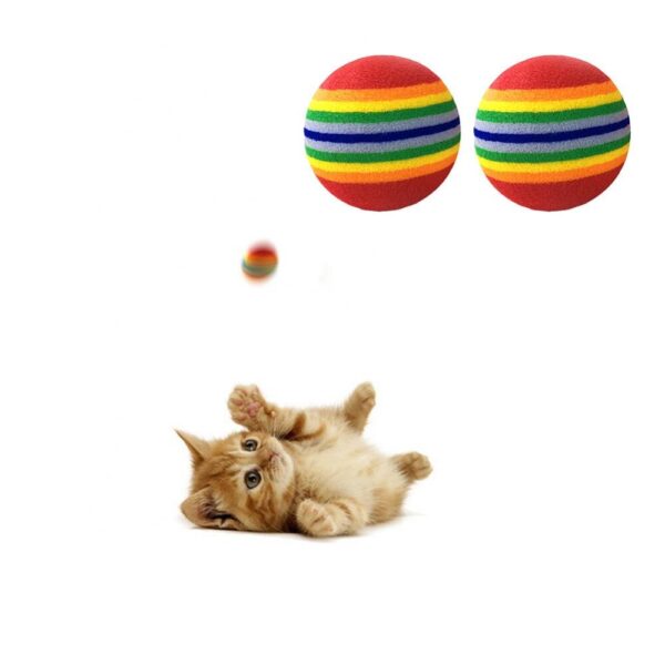 Colorful Cat Toy Ball Interactive Cat Toys Play Chewing Rattle Scratch Natural Foam Ball Training Pet Supplies - Image 2