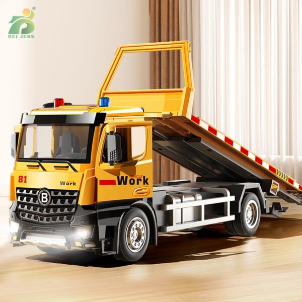 Engineering Vehicle Car Alloy Front Diecast For Boy Simulation Trailer Toy With Light Vocalize Rescue Truck Children's Toy