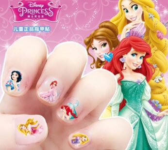 Girls Princess Mickey Mouse Frozen Elsa and Anna Figure Toy Nail Stickers Toys Gift Toy Princess Minnie Kids Baby Disney Snow