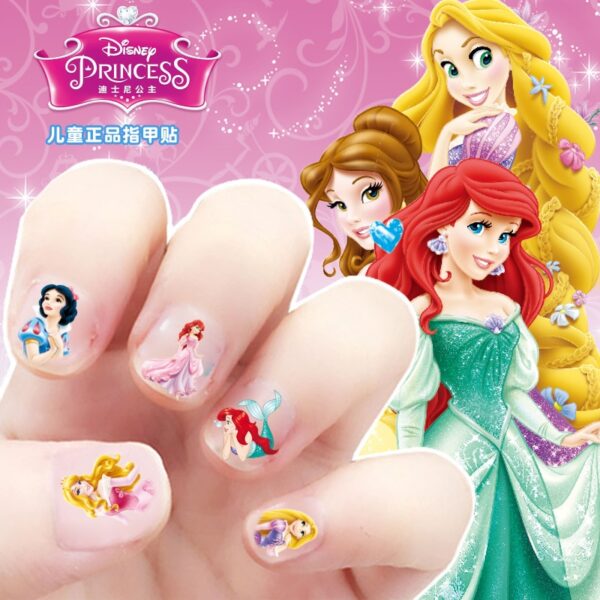 Girls Princess Mickey Mouse Frozen Elsa and Anna Figure Toy Nail Stickers Toys Gift Toy Princess Minnie Kids Baby Disney Snow