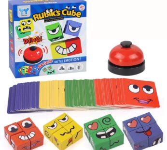 Kids Face Change Expression Puzzle Building Blocks Montessori Cube Table Game Toy Early Educational Toys for Children Gifts