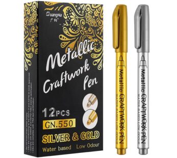 Metallic Waterproof Permanent Marker Pens DIY Epoxy Resin Mold Gold Silver ColorDrawing Student Supplies Craft Marker Pen
