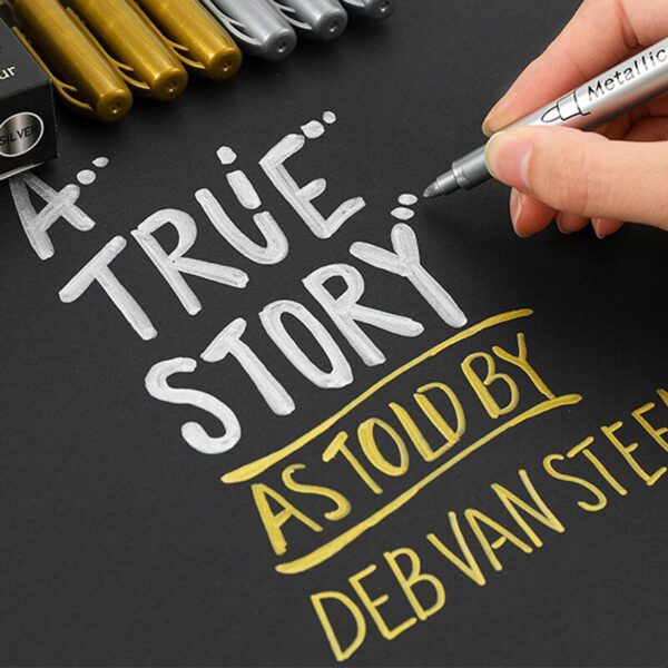 Metallic Waterproof Permanent Marker Pens DIY Epoxy Resin Mold Gold Silver ColorDrawing Student Supplies Craft Marker Pen - Image 6
