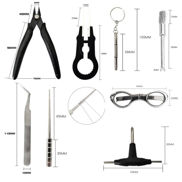 Mini Vape DIY Tool Bag Tweezers Pliers Wire Heaters Kit Coil Jig Winding For Packing Electronic Cigarette Accessories - Image 5