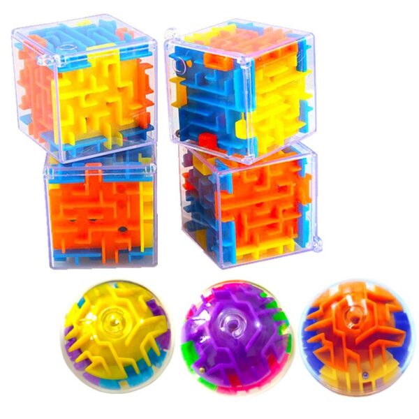 Speed Cube Rolling Ball Game Cubos Maze Toys For Children Educational3D Maze Magic Cube Transparent Six-sided Puzzle