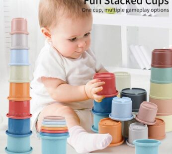 Stacking Cups for Toddlers 8 Pcs. Baby Stacking Toy for 6 Months and Up. Nesting Cups for Boys Girls 1 2 3 Years Old