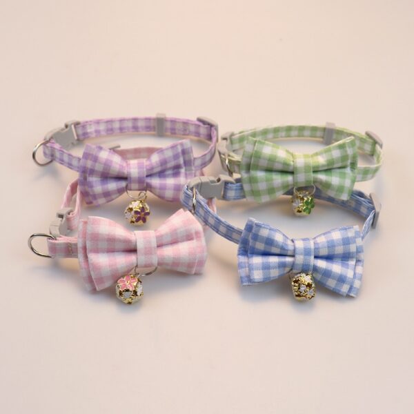 Sweet Pet Plaid Collar for Dog Adjustable Dog Cat Collar Bow Tie Pet Puppy Collar Safety Buckle Dog Puppy Neck Ring Pet Supply - Image 3