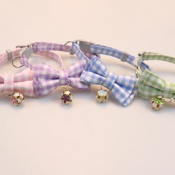 Sweet Pet Plaid Collar for Dog Adjustable Dog Cat Collar Bow Tie Pet Puppy Collar Safety Buckle Dog Puppy Neck Ring Pet Supply - Image 4