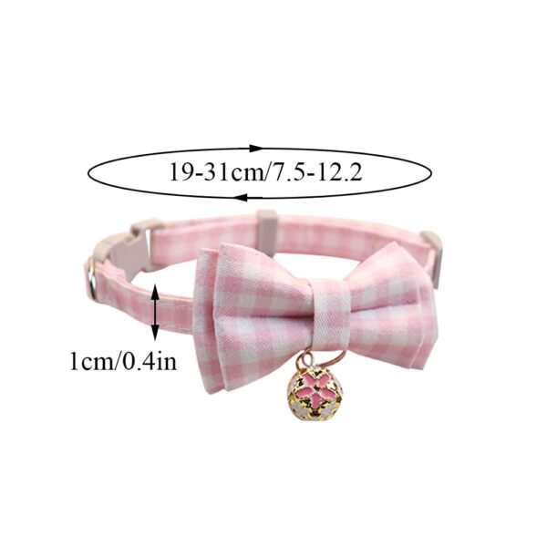 Sweet Pet Plaid Collar for Dog Adjustable Dog Cat Collar Bow Tie Pet Puppy Collar Safety Buckle Dog Puppy Neck Ring Pet Supply - Image 6